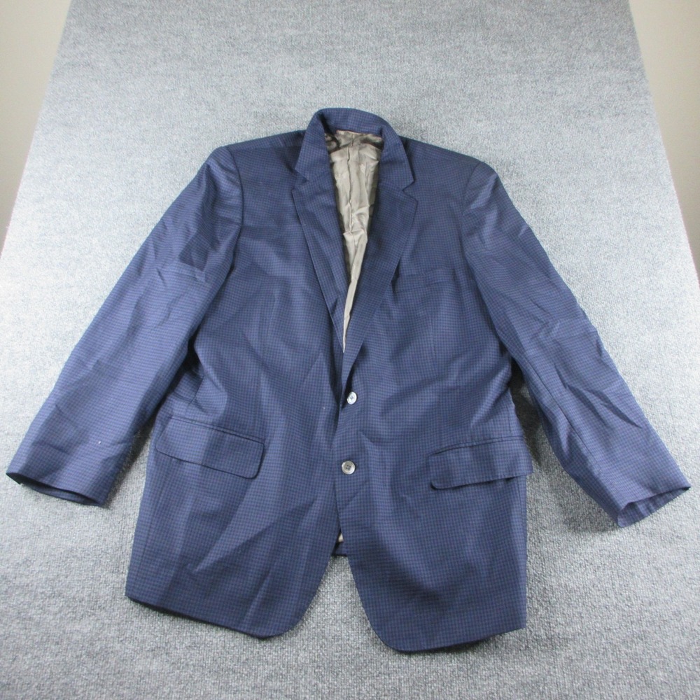 Ermenegildo Zegna Blazer Mens 50 Blue Check Wool Sport Coat Jacket Modern